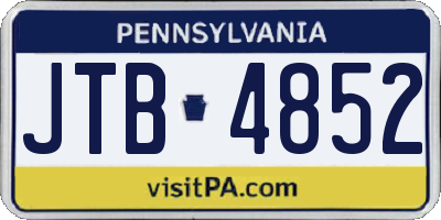 PA license plate JTB4852