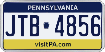 PA license plate JTB4856