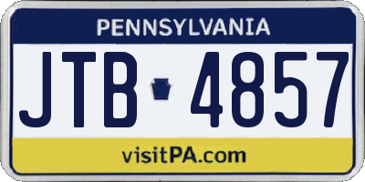 PA license plate JTB4857
