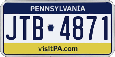 PA license plate JTB4871