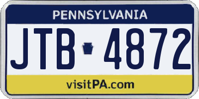 PA license plate JTB4872
