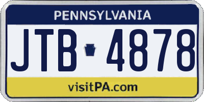 PA license plate JTB4878