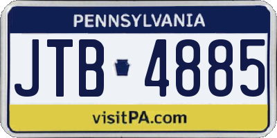 PA license plate JTB4885