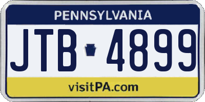 PA license plate JTB4899