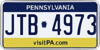 PA license plate JTB4973