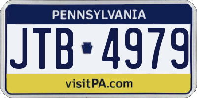 PA license plate JTB4979
