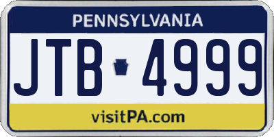 PA license plate JTB4999