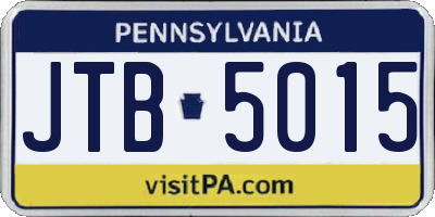 PA license plate JTB5015