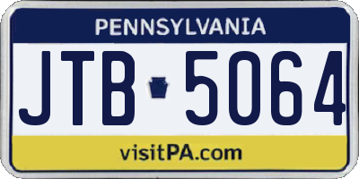 PA license plate JTB5064