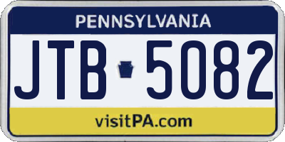 PA license plate JTB5082