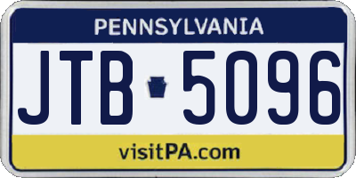 PA license plate JTB5096