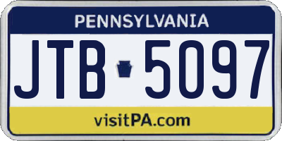 PA license plate JTB5097