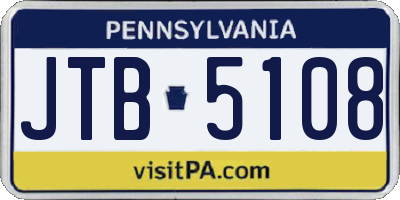 PA license plate JTB5108