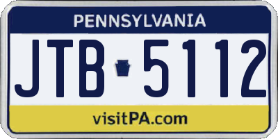 PA license plate JTB5112