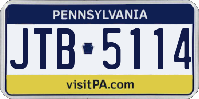 PA license plate JTB5114