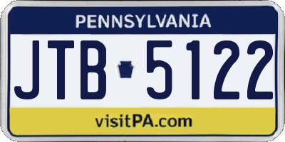 PA license plate JTB5122