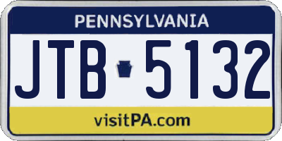 PA license plate JTB5132