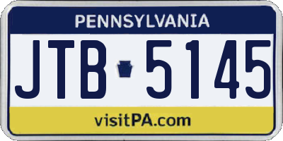 PA license plate JTB5145