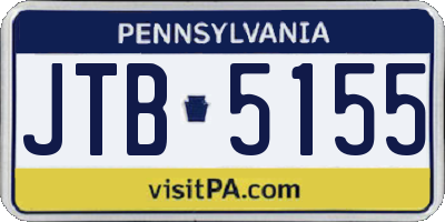 PA license plate JTB5155