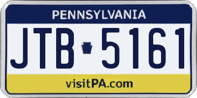 PA license plate JTB5161
