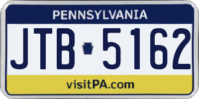 PA license plate JTB5162