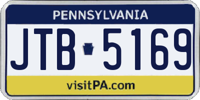 PA license plate JTB5169