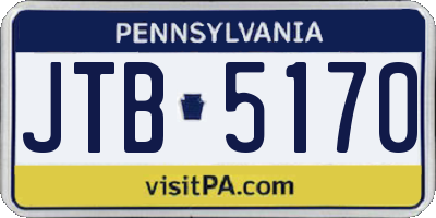 PA license plate JTB5170