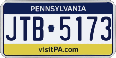 PA license plate JTB5173