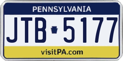 PA license plate JTB5177