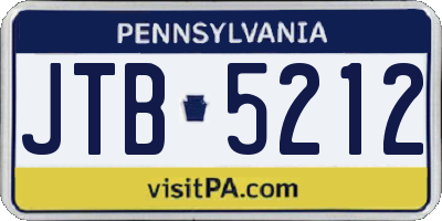 PA license plate JTB5212
