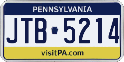PA license plate JTB5214