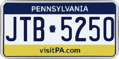 PA license plate JTB5250