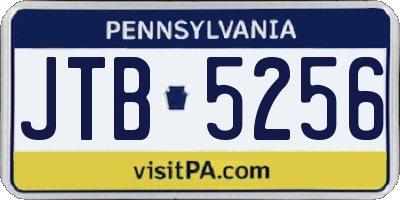PA license plate JTB5256