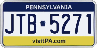 PA license plate JTB5271