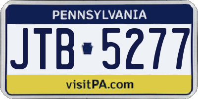 PA license plate JTB5277