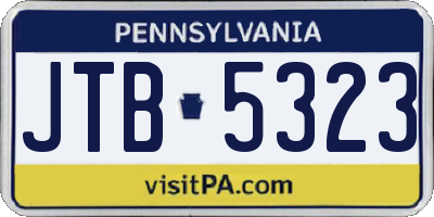 PA license plate JTB5323
