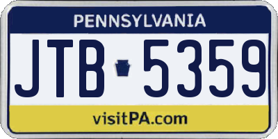 PA license plate JTB5359