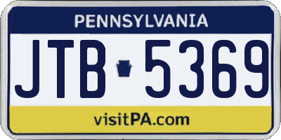 PA license plate JTB5369