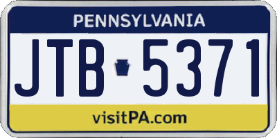 PA license plate JTB5371