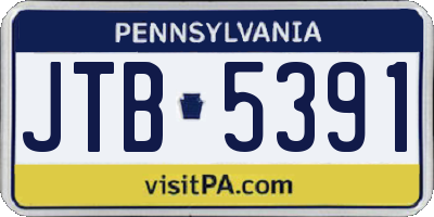 PA license plate JTB5391