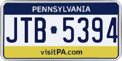 PA license plate JTB5394