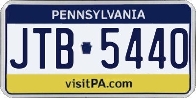 PA license plate JTB5440