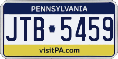 PA license plate JTB5459