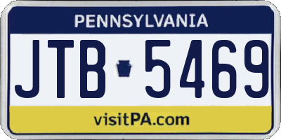 PA license plate JTB5469