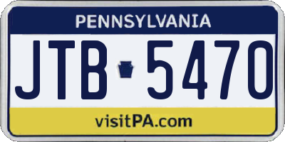 PA license plate JTB5470