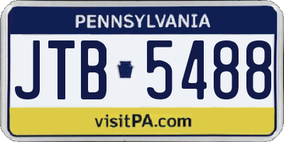PA license plate JTB5488