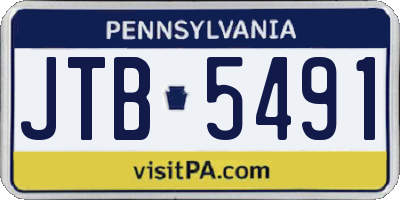PA license plate JTB5491