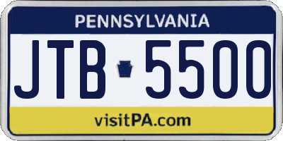 PA license plate JTB5500