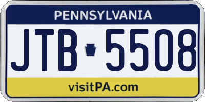PA license plate JTB5508