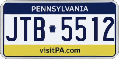 PA license plate JTB5512